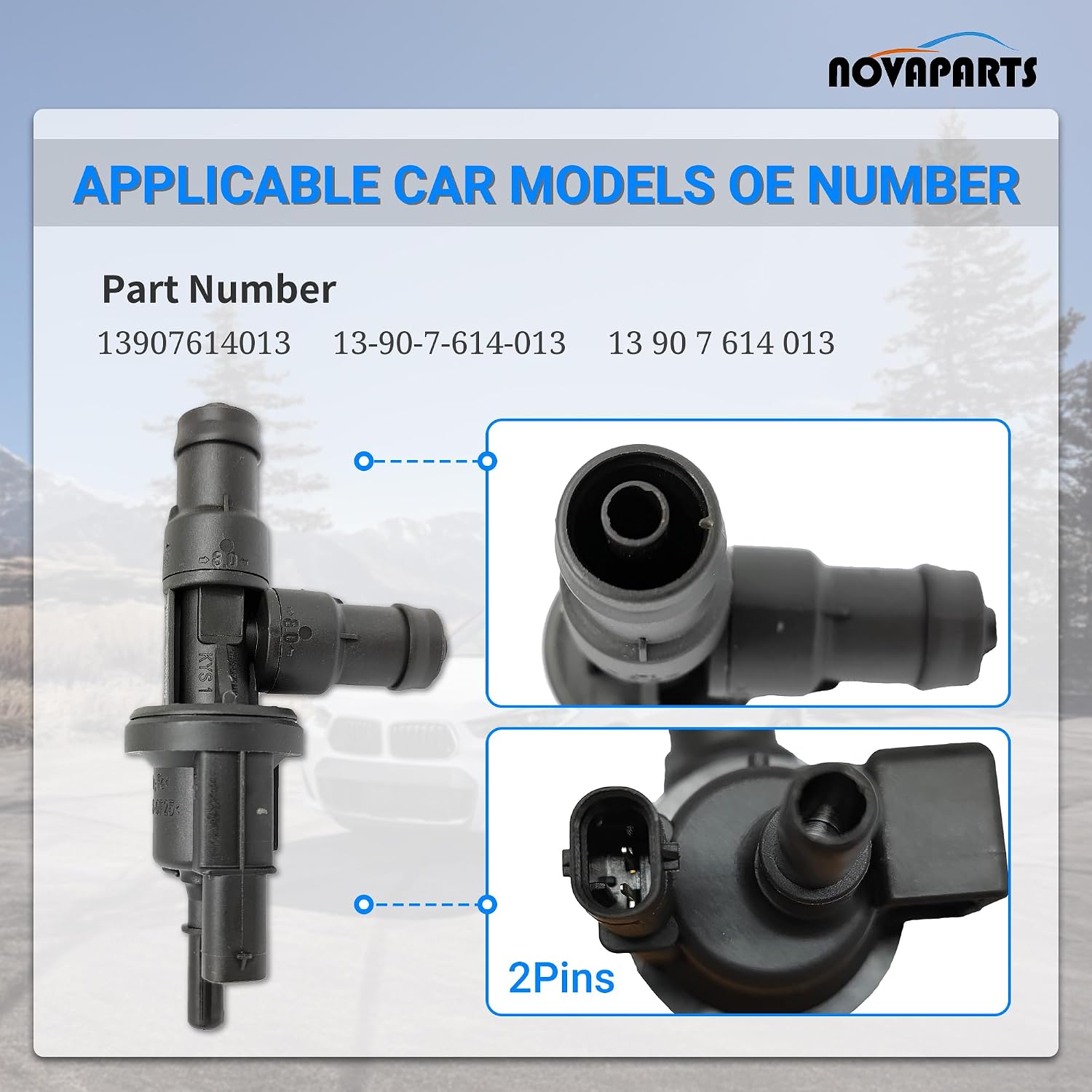 NOVAPARTS Fuel Tank Breather Valve for 2016 2017 2018 BMW X1 2.0L 2016-2020 Mini Cooper Clubman Countryman 1.5L 2.0L 13907614013