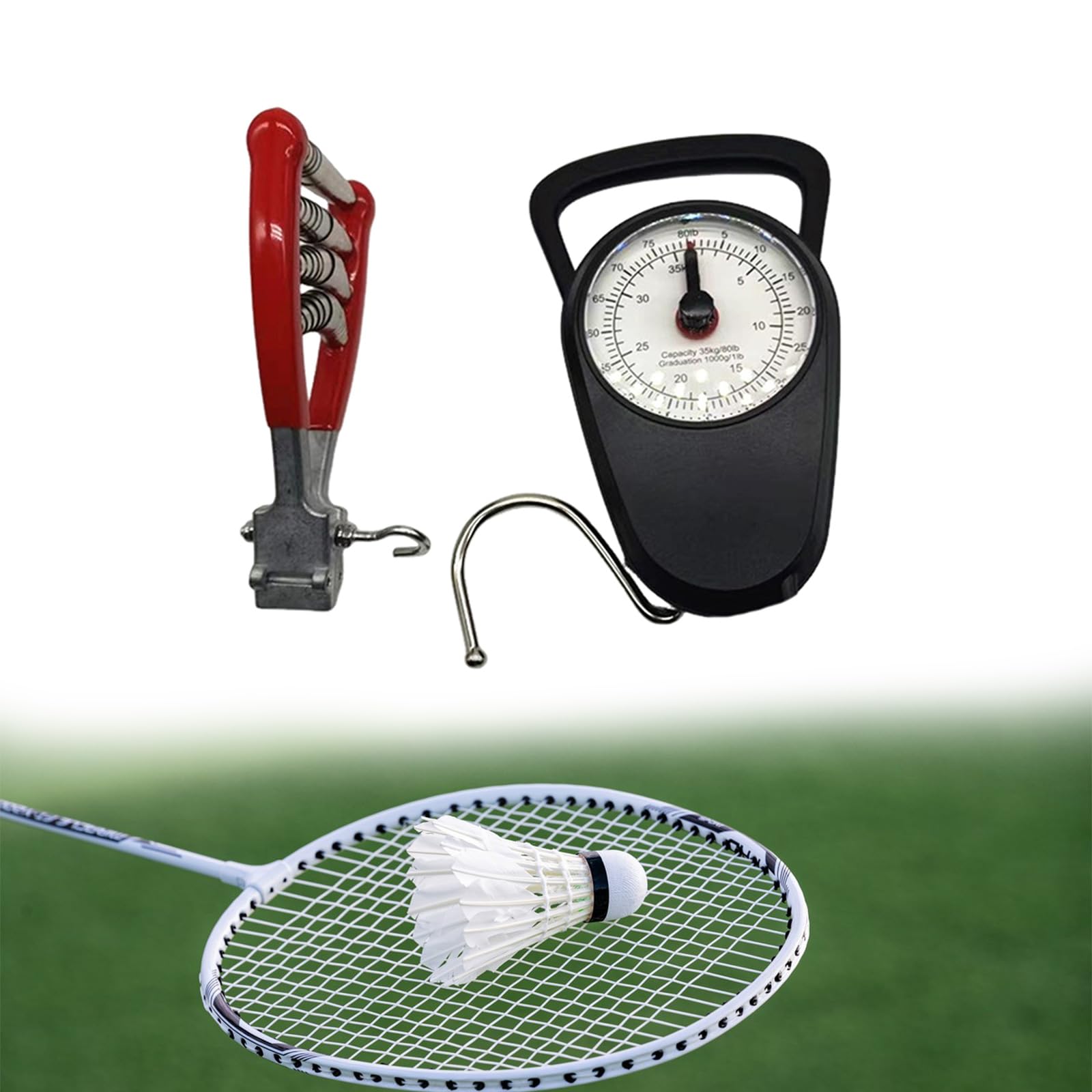 Generisch Badminton Saiten Klemmwerkzeug mit Federspannungsmesser und Haken