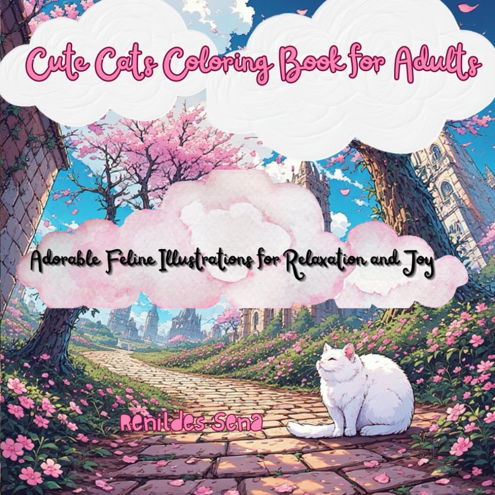 Cute Cats Coloring Book for Adults: Adorable Feline Illustrations for Relaxation and Joy