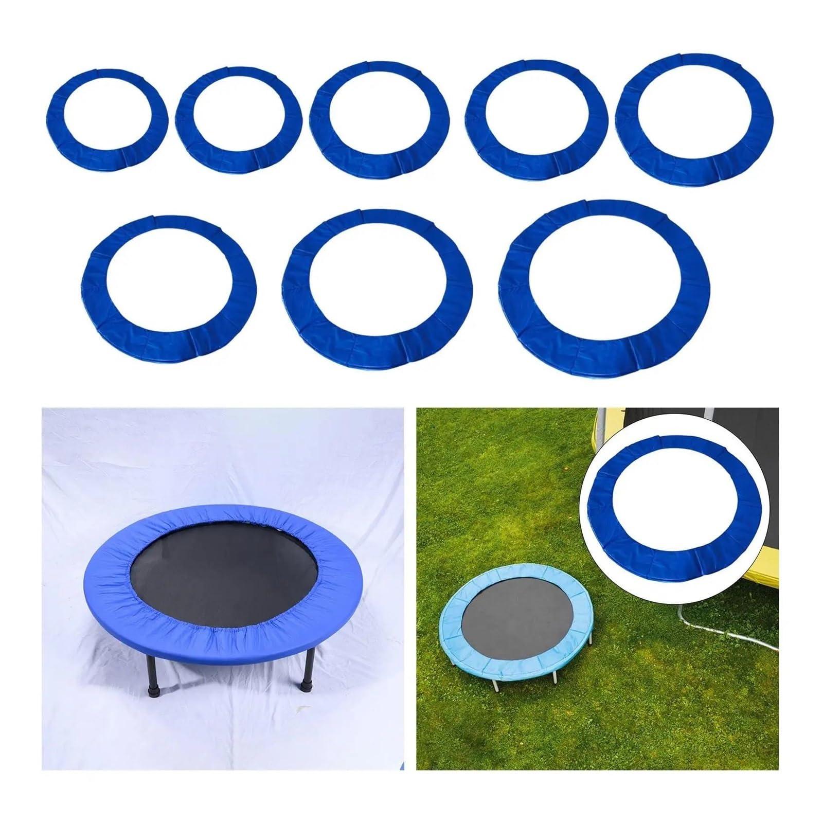 Colchoneta Recambio Exterior Trampolín Cubierta De Resorte para Trampolín, Sin Agujeros para Poste, Almohadilla De Marco Redondo, Almohadilla para Trampolín