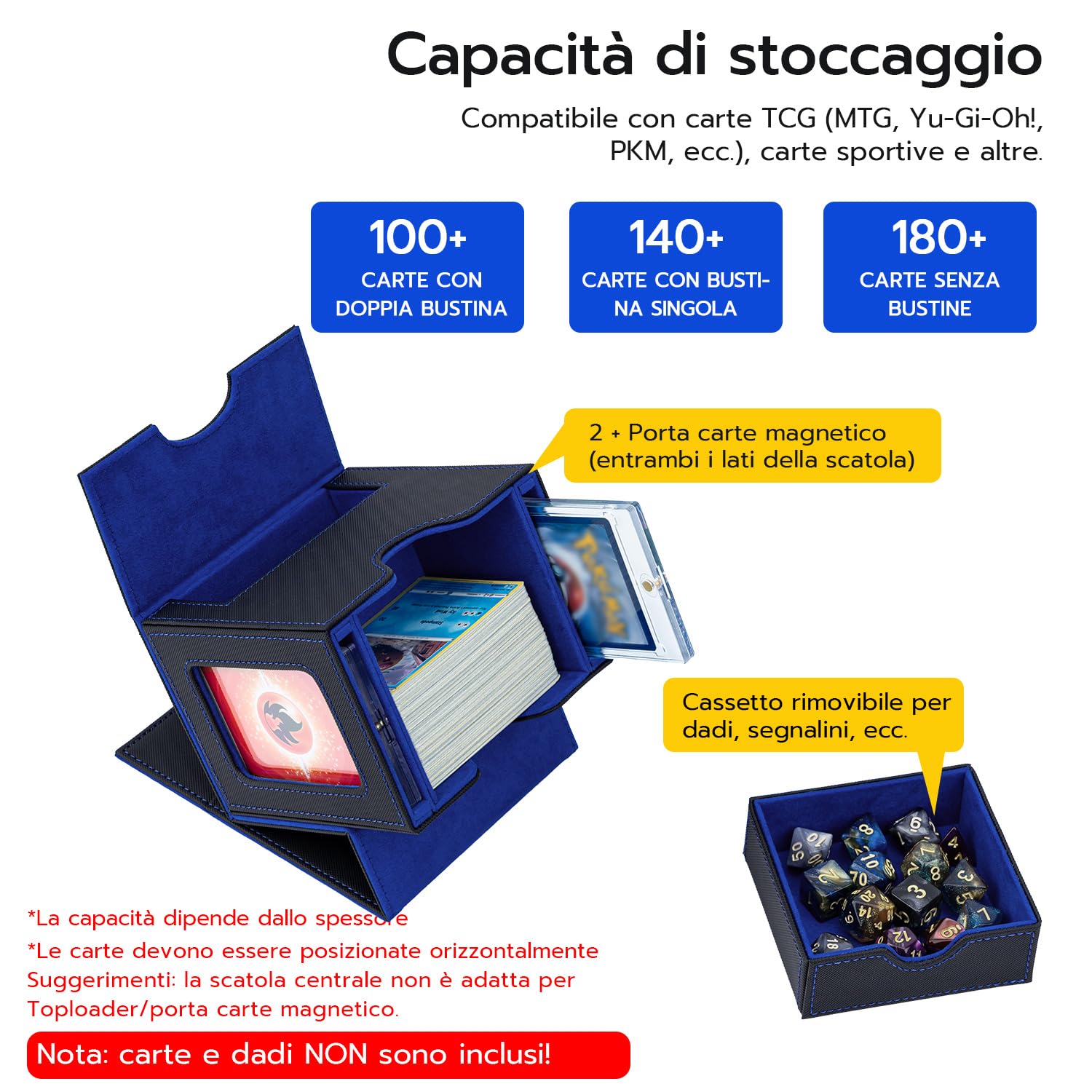 Mage Tech Scatola porta carte per MTG Commander, design brevettato, display Commander, come porta mazzo, adatta