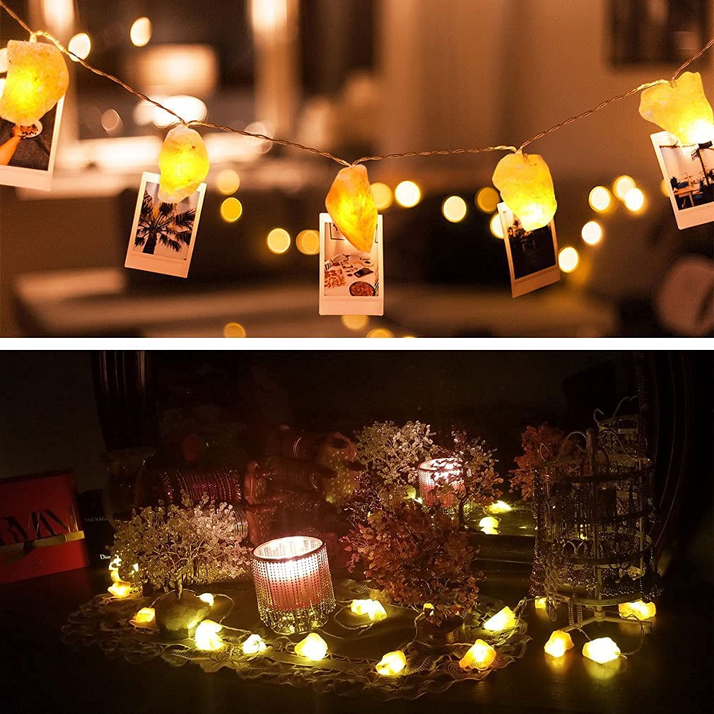 Guirlande Lumineuse Himalayenne à Sel USB - 10 LED, Lumière Douce Ambiante, Décoration Chambre Salon