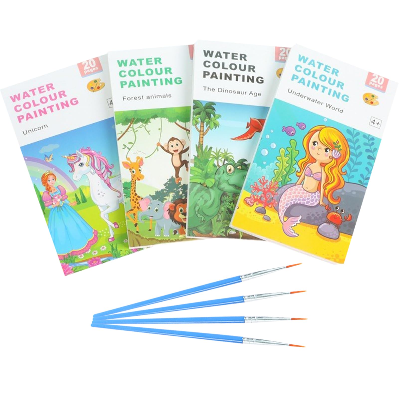 DKDDSSS 80 Páginas Libro de Acuarelas para Niños, Libros de Pintura con Agua, Libro de Pintura de Acuarela Libro Pintar Agua con Pincel, Libro de Magia Infantil, Libro Mágico Pintar con Agua