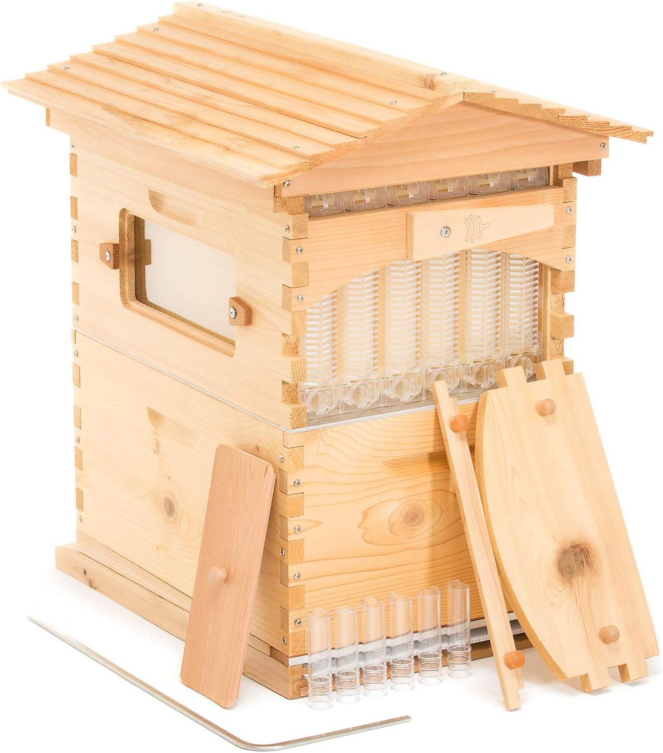 Flow Hive Classic - Cedar 6 Frame Bee Hive With Patented Flow Frames For Honey Beginner Beekeeping. Beehive Includes Brood Box, Super & Tool