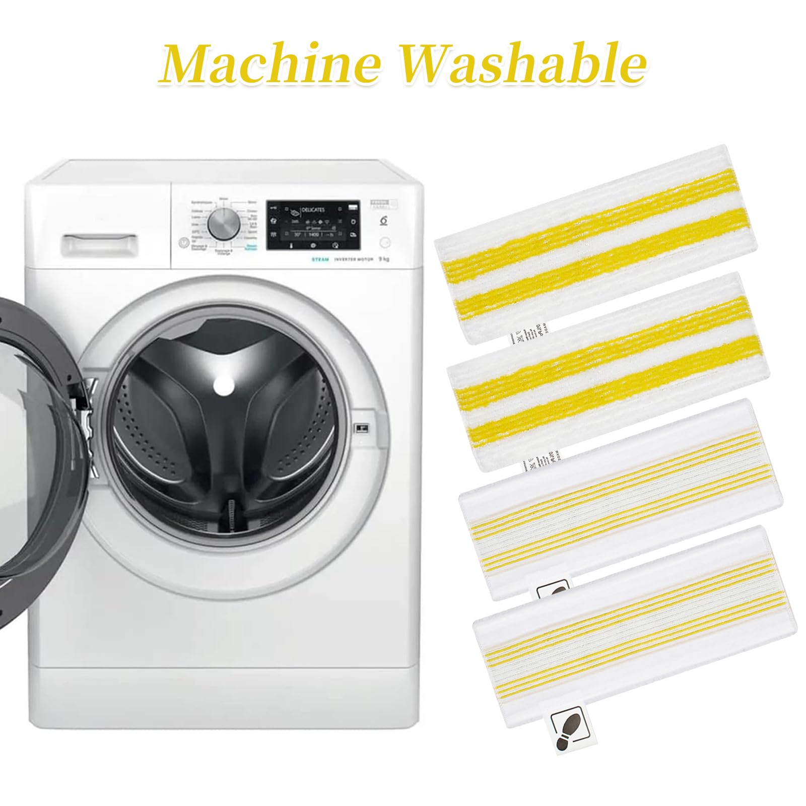 Lot de 4 Recharge pour Kärcher EasyFix Bonnettes Nettoyeurs Vapeur Serpillere Recharge Kit, pour Kärcher EasyFix SC 2, SC 3, SC 4, SC 5 Microfibre Lingette (4 Lingettes)