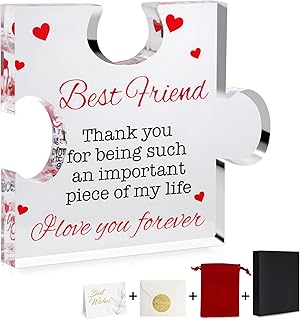 Gifts for Friend Engraved Acrylic Plaque - Personalized Birthday Christmas Keepsake for Best Friends, Couples, Women, Men, Unique Anniversary Holiday Decor, Friendship Day Gift Idea 3.93 x 3.15 inch