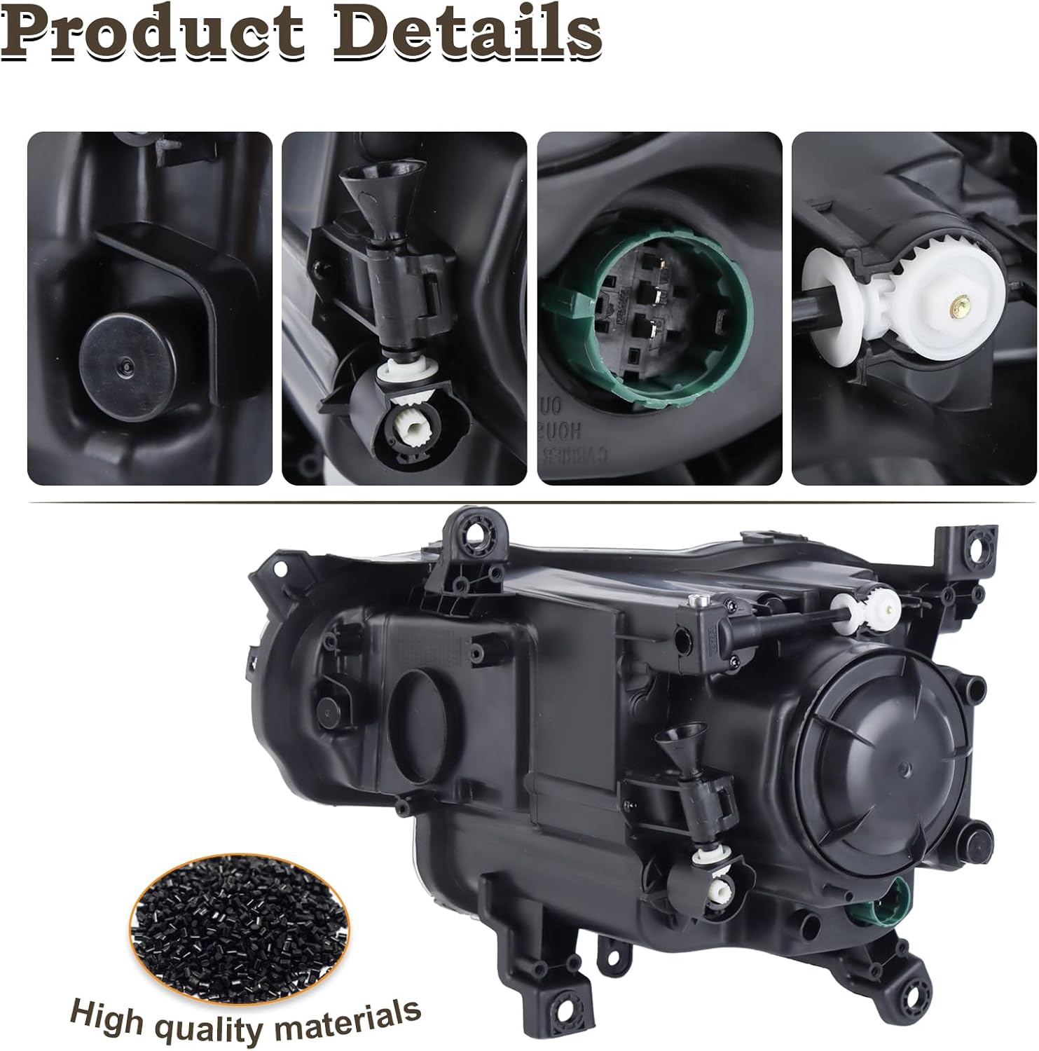 Right Passenger Side Halogen Headlight Accessories Compatible for 2014-2018 Jeep Cherokee With Bulbs RH Head lamp Assembly 61802846AE CH2503249