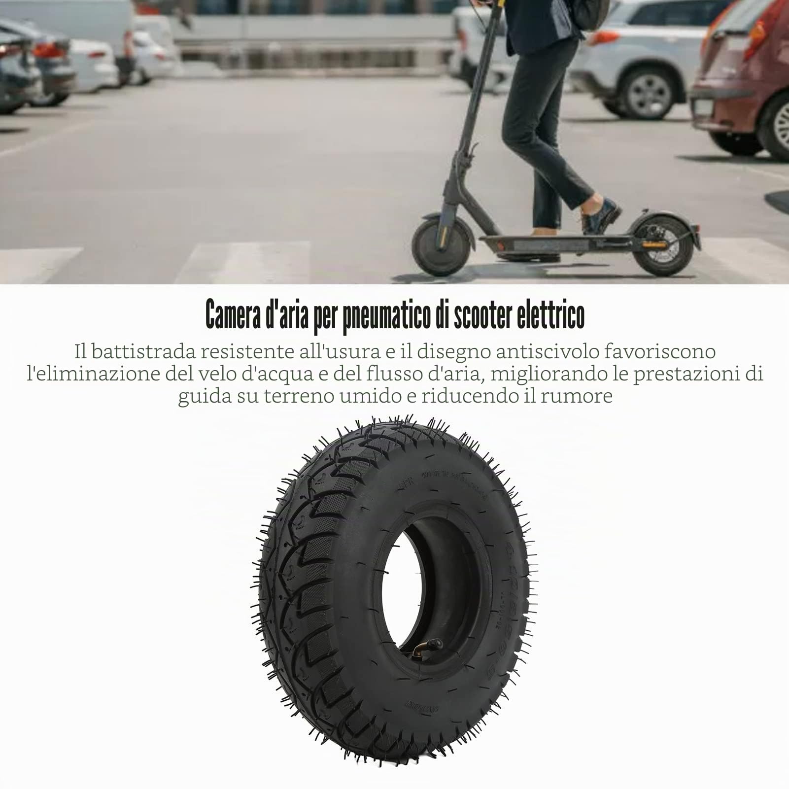 Alomejor Pneumatico e Camera d'Aria, 4.10/3.50-5 Camera d'Aria per Pneumatici Esterni di Ricambio per Pneumatici Gonfiabili per Ruota del Carrello per Scooter Elettrico