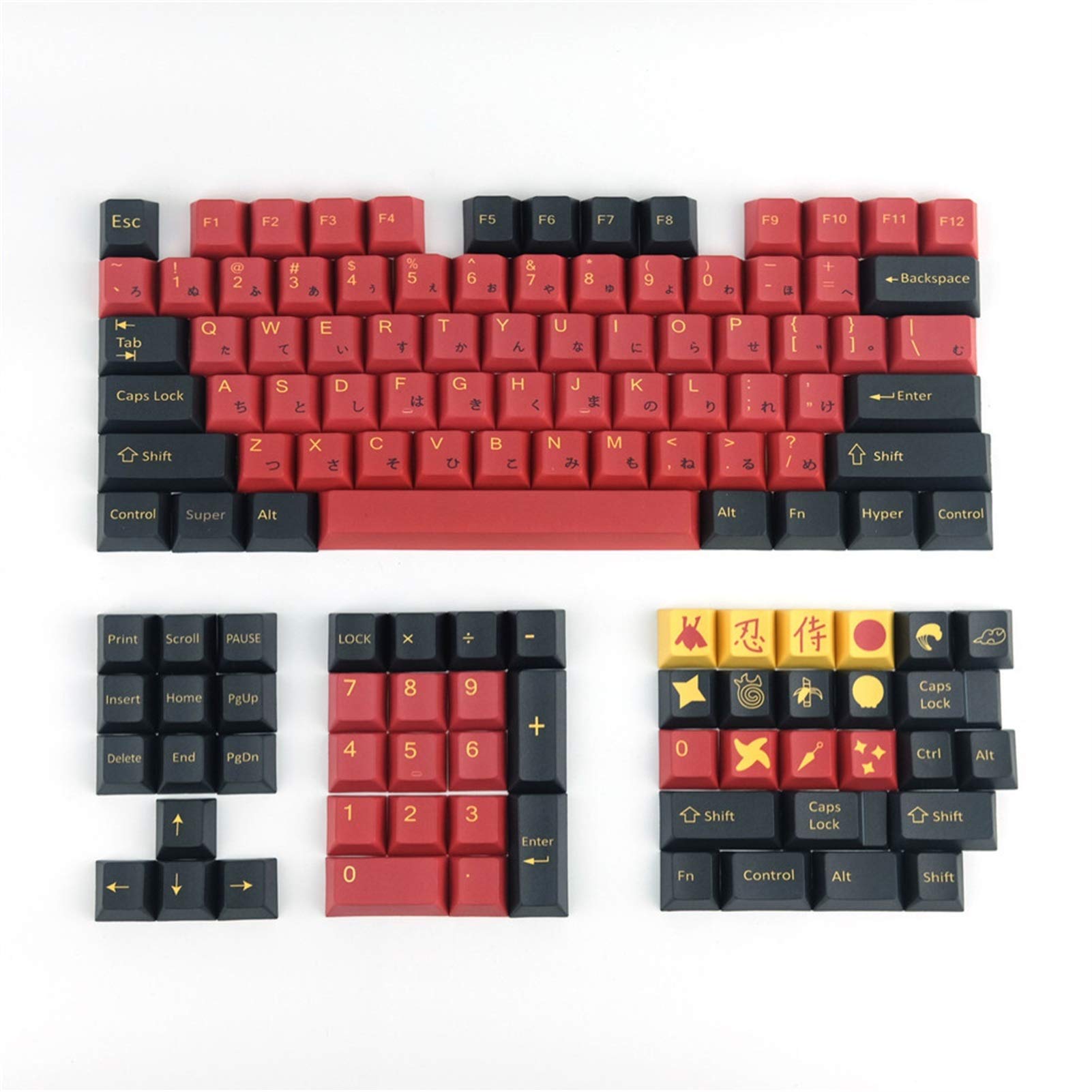 Buy HUACHEN-CHAO mechanical keyboard keycaps 120+pcs Keycaps Red Knight ...
