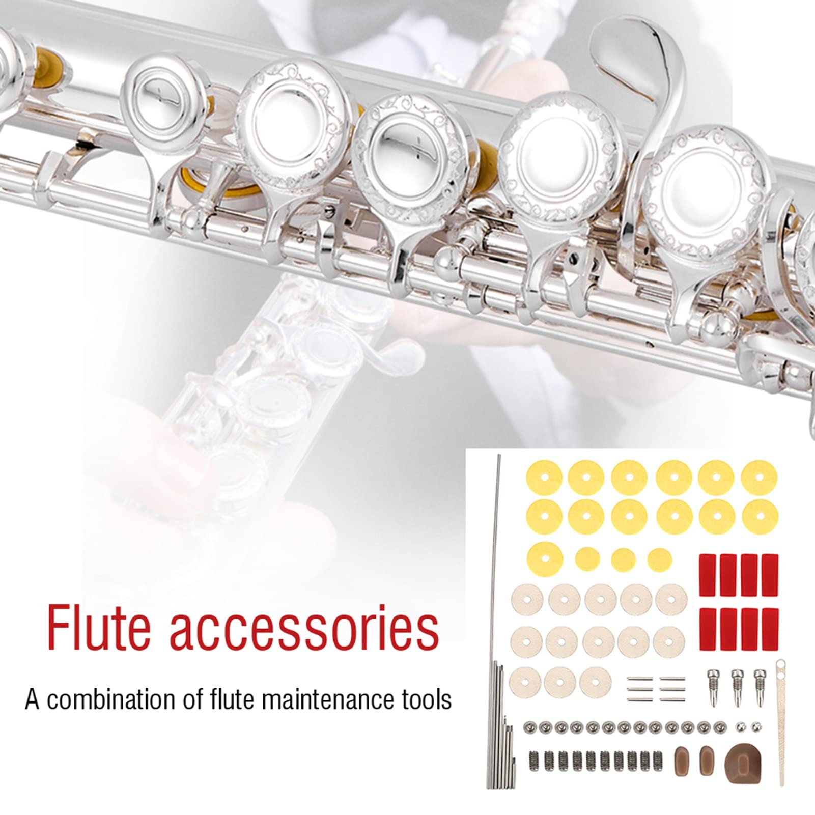 Kit di Riparazione e Manutenzione per Flauto - Set Pratico Fai-da-te con Cuscinetti e Accessori per Strumenti Musicali