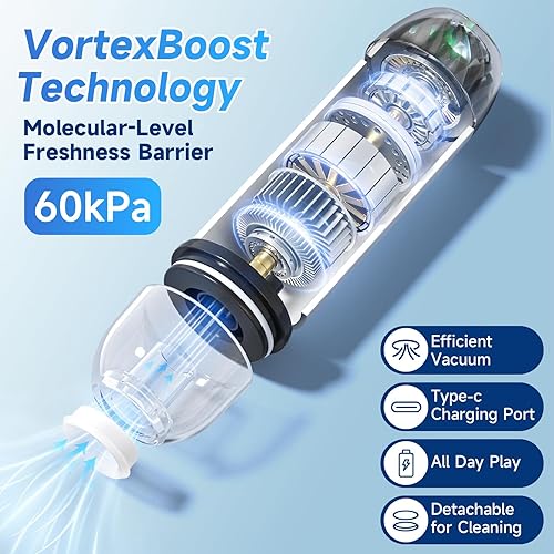 Miniatura 2 de Máquina selladora al vacío para alimentos con 30 bolsas reutilizables, mini sellador al vacío portátil de mano para almacenamiento de alimentos,