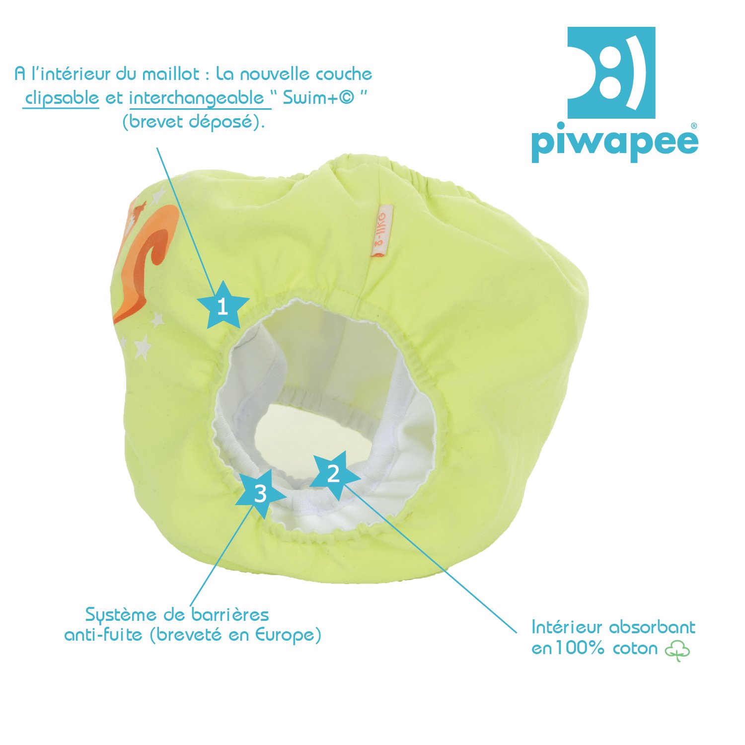 Pannolino Swim+ BB Nageur ECUREUIL Verde anice 4 – 8 kg