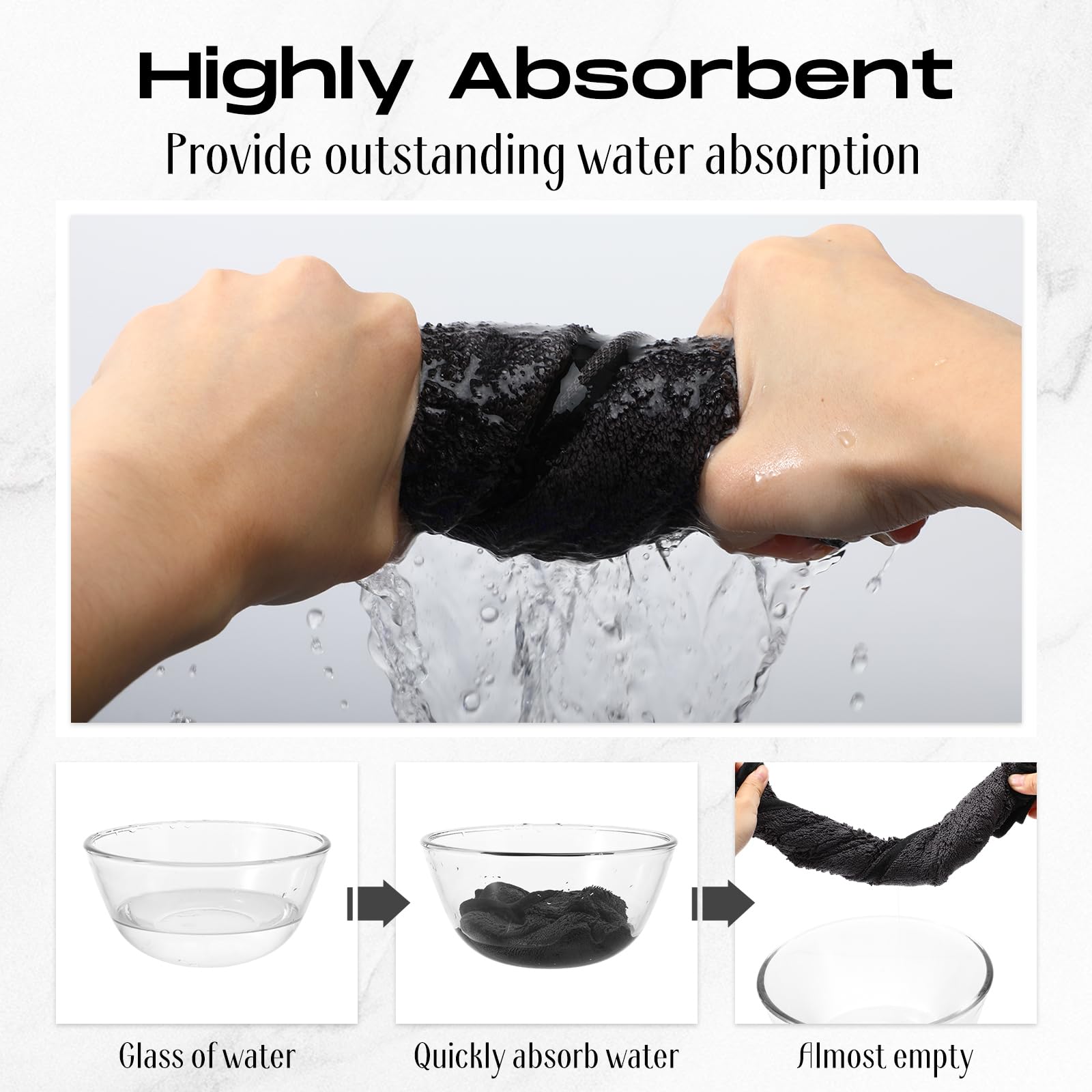 Peryiter 6 Pack Bath Wipes Shower Cleaning Cloths 16x16 Inch Car Drying Towels Absorbent Microfiber Shower Towel Drying Cleaning Cloths for Window Car Glass Shiny Surface