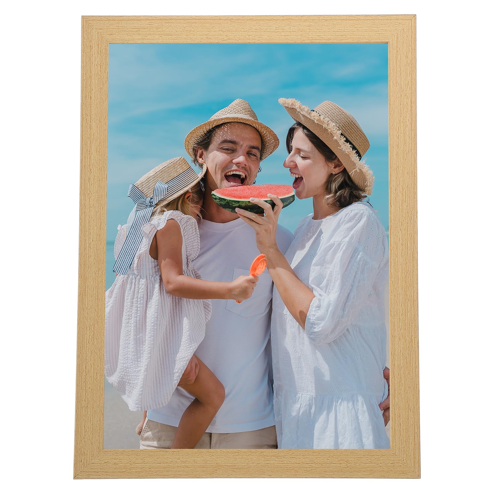 Cadre photo bois de chêne massif 24x32 cm avec plexiglas acrylique pour mur et table