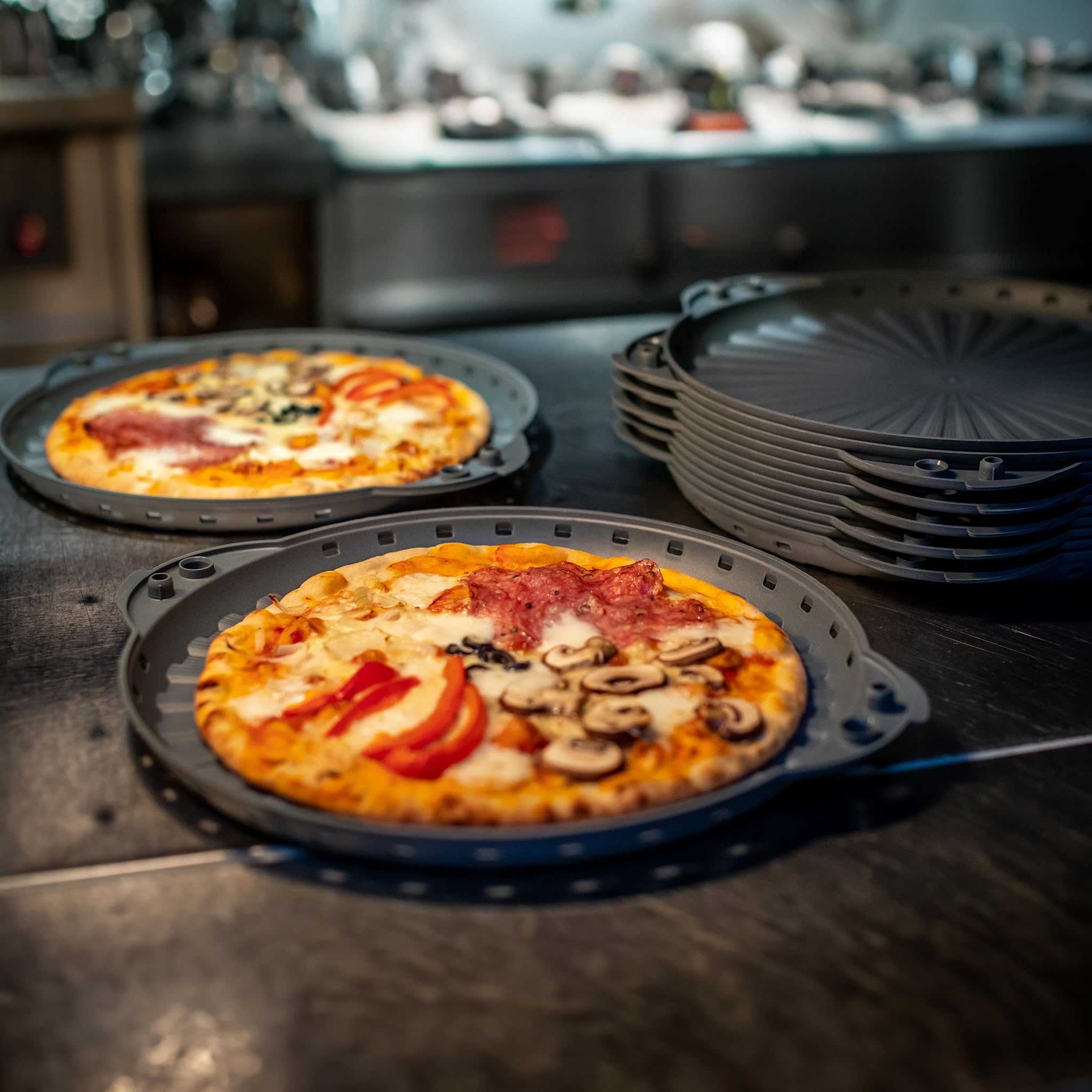 Koziol MOVE PIZZA 32 Lot de 6 boîtes à pizza réutilisables en plastique 32 cm de diamètre Réutilisables, incassables, passent au lave-vaisselle