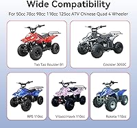 Vista 4 de FVRITO Luz trasera de freno LED de 12V para 50cc 70cc 90cc 110cc 125cc Taotao 110B Boulder B1 Coolster 3050C Vitacci HAWK Peace Roketa Sunl BMS