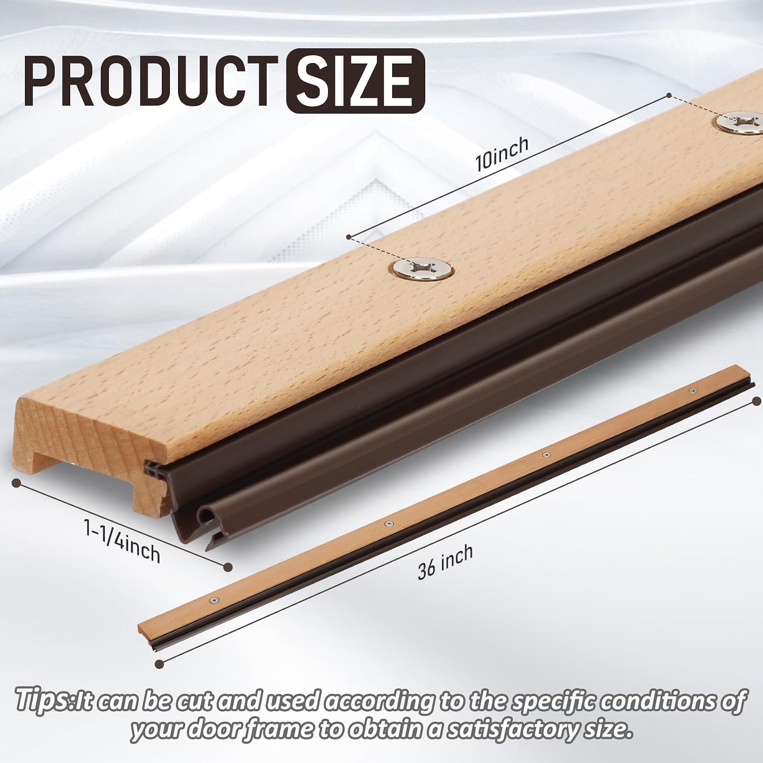 3' Adjustable Sill Cap for Therma-Tru Door,Sill Cap Threshold Replacement,Durable, Rot-Resistant, Wood-Grained Texture (Light Wood Composite),SCA4HU30SCA3MU30