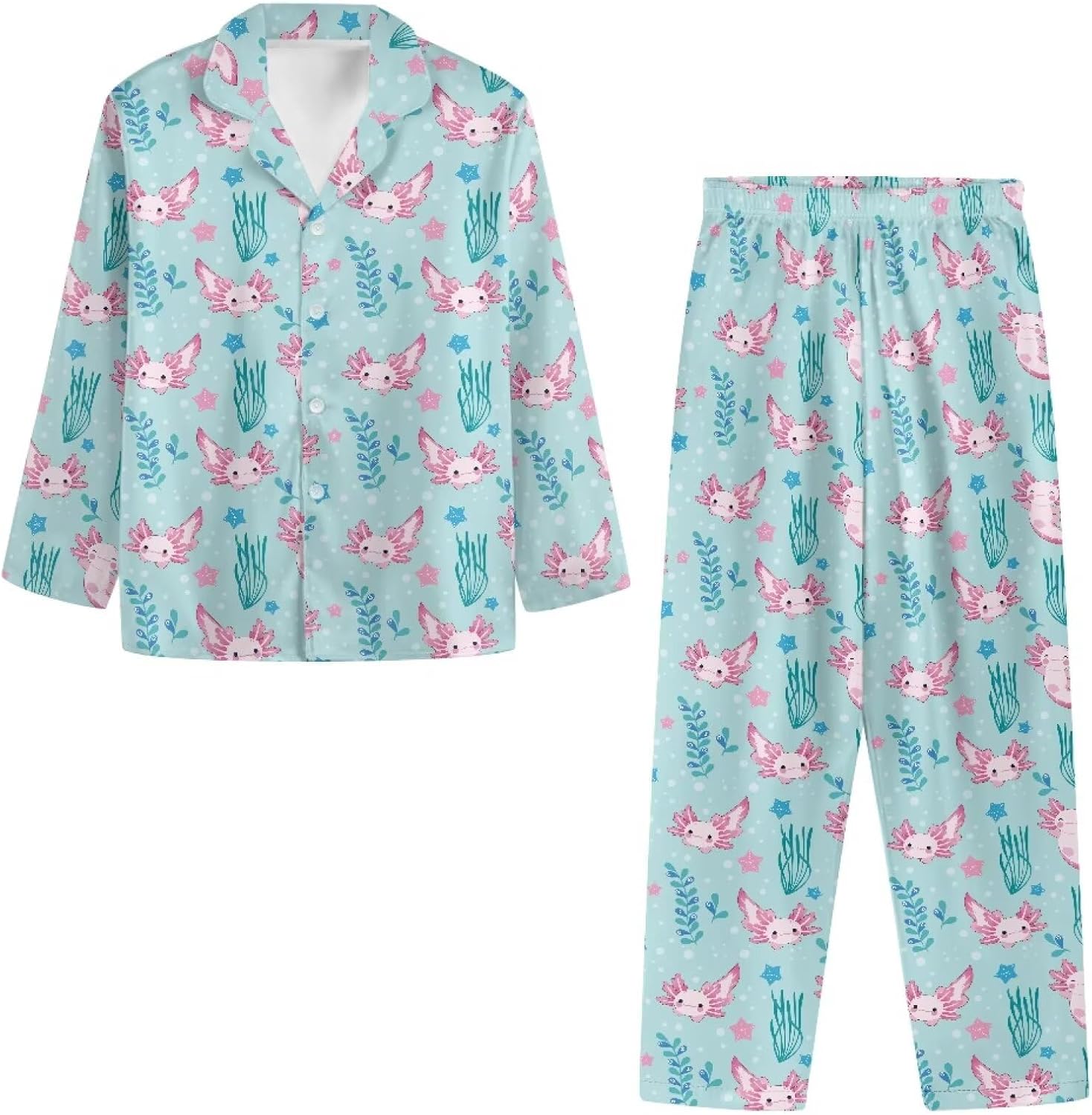 Soft Pajama Set For Women 2 Piece Lounge Set Button Down Long Sleeve Sleepwear - Image 3