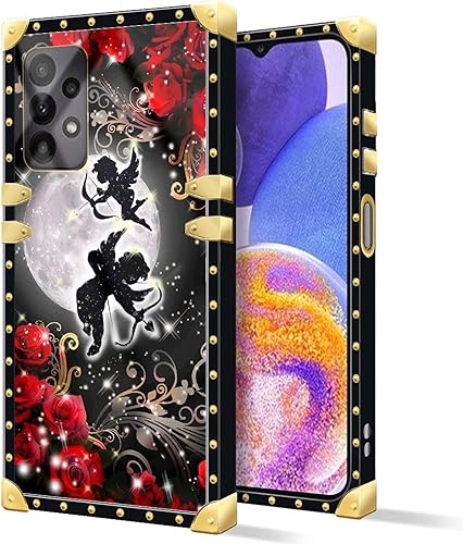 Miniatura 2 de DAIZAG Funda compatible con Samsung Galaxy A23 5G, funda protectora de TPU suave dorada a prueba de golpes para regalo, ángeles bajo la luz de la