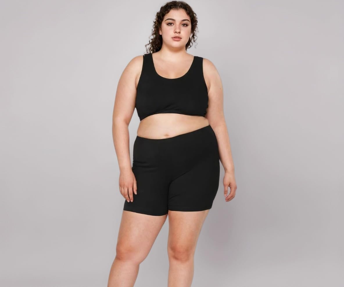 | Under Dress Shorts for Women | Plus Size Women Tights Short | Soft & Comfy, Knitted Stretchy Fabric | Shorts for Dress | Inner Wear | Plus Size | Pack of 1