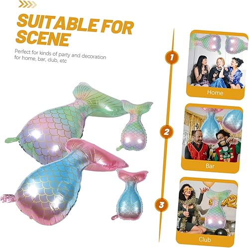 Miniatura 5 de jojofuny 8 globos de sirena, globos de cola de pez, globos de bebé, decoración de boda, mariposas decorativas para fiestas, globos de sirena