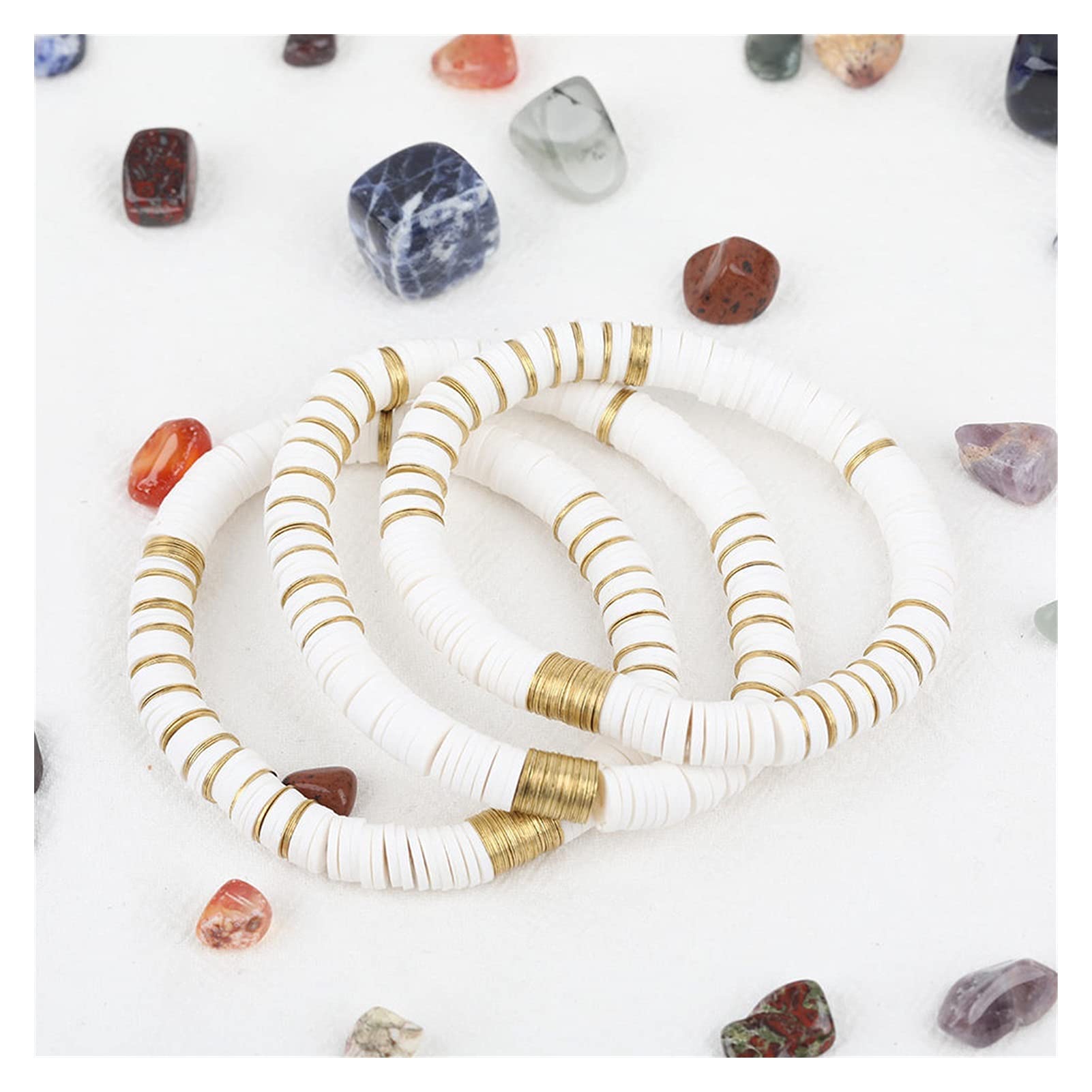 armbänder für Damen, 8 mm blätter, elastisches Schnur-Armband, Boho-perlen, freundschaftsarmband