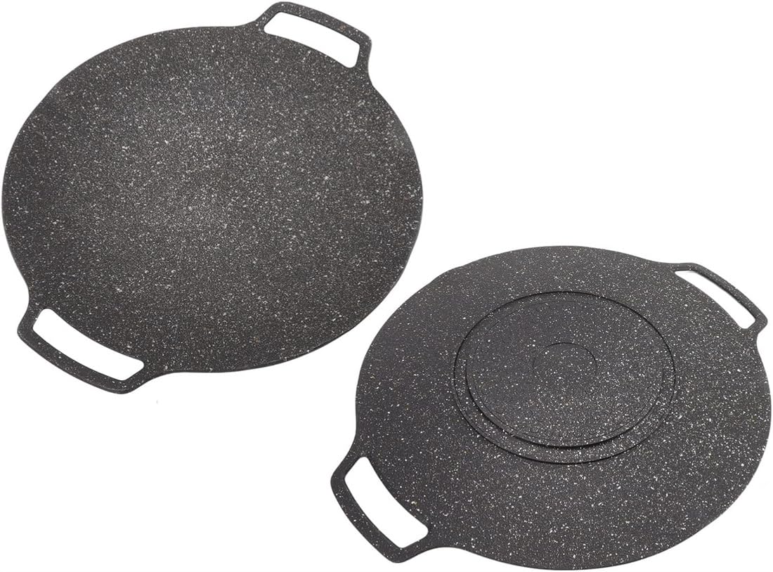 Bistecchiera coreana, in ferro con rivestimento antiaderente, multifunzione, per carne, pancake, costolette, vassoio sul fornello di riscaldamento per la casa