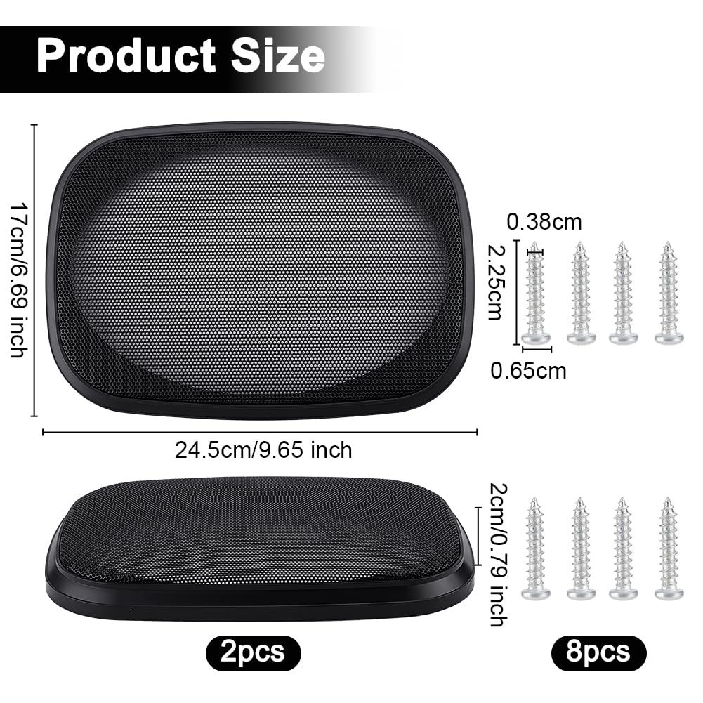 2 Grilles De Protection Pour Haut-parleur OLYCRAFT - 24,5 X 17 Cm, Métal Et Plastique, Avec Vis Incluses, Pour Enceintes DIY