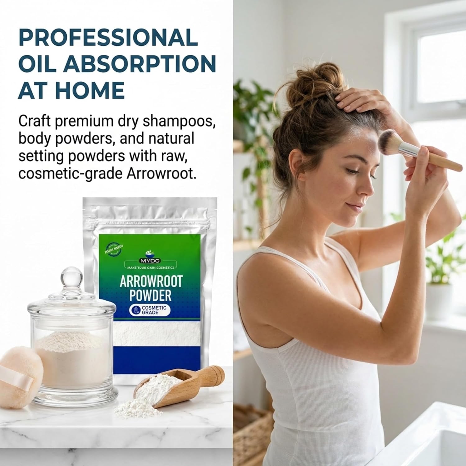 Arrowroot Powder – Cosmetic Grade (3.52 oz / 100g) Maranta Arundinacea for Body Powder, Dry Shampoo & DIY Formulations