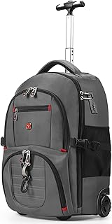 star cloud 21x14x9 Rolling Backpack with Wheels - Water-Resistant, 17.3" Laptop Compartment, Ideal Carry-On for Overnight Travel, College, Work - Wheeled Business Backpack for Adults