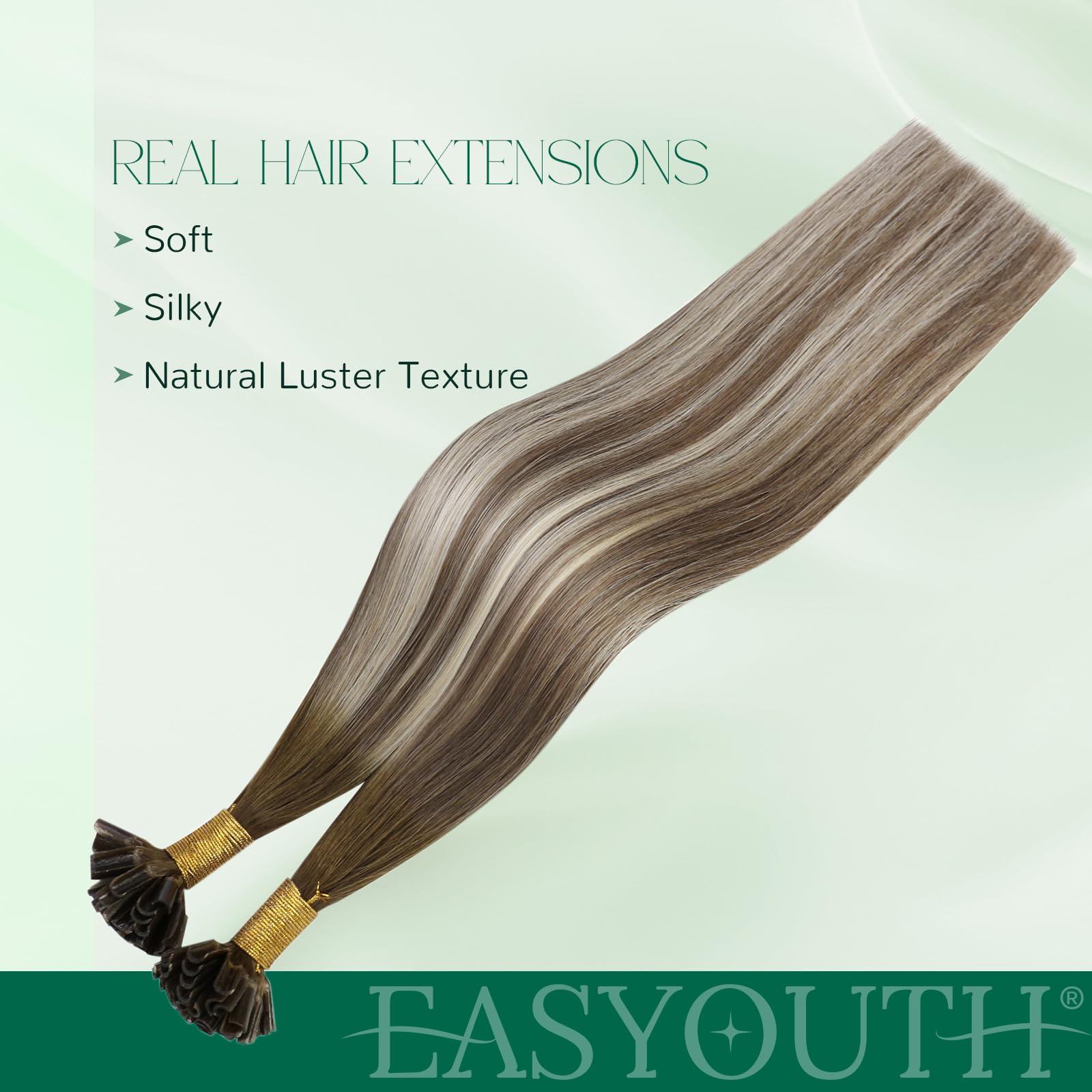 Easyouth Nano Hair Extensions Real Human Hair Blonde Nano Beads Hair Extension Human Hair Platinum Blonde Nanos Loop Hair Extensions Pre Bonded for Natural Look 14 Inch 50g 1g/Strand #1000 — view 44