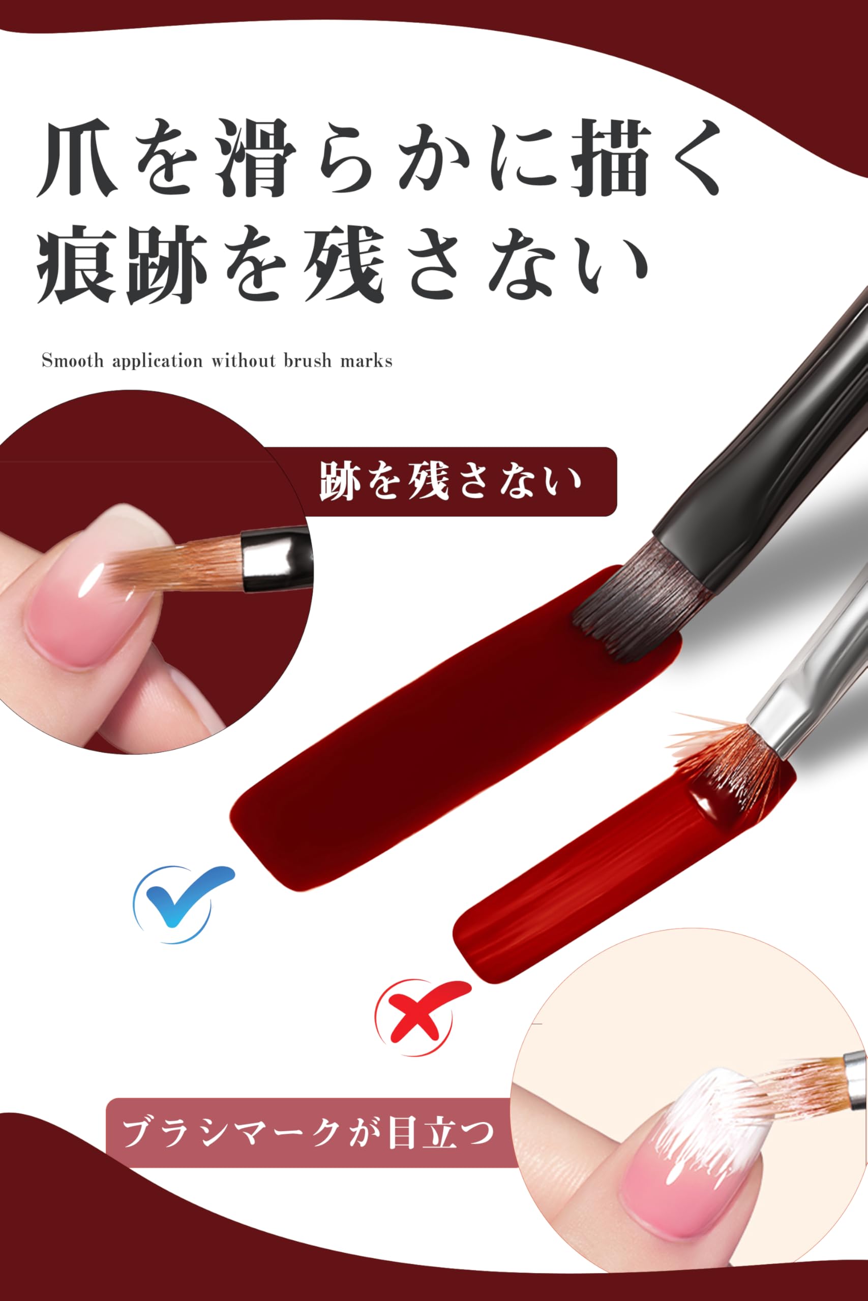 Justit Set di 10 pennelli per unghie in gel, pennello per unghie, pennello per unghie in gel, pennello per nail art, pennello da disegno per unghie, set di pennelli per principianti, tappo incluso