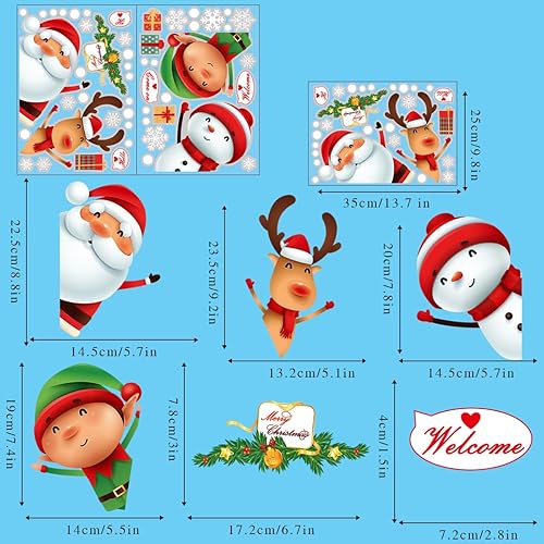 Miniatura 14 de Calcomanías estáticas para ventanas de Navidad, vinilo extraíble, Papá Noel, árbol de Navidad, muñeco de nieve, ciervo, bricolaje, pared, ventana