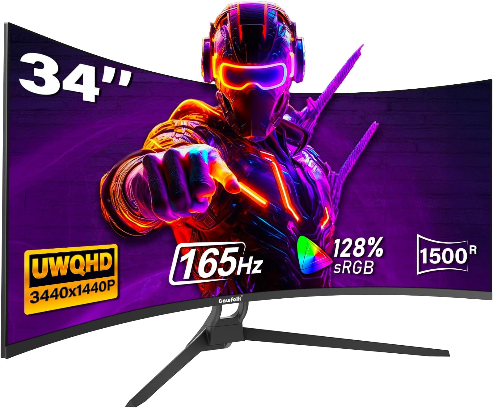 Gawfolk 27 inch 4K Gaming Monitor, UHD 3840 x 2160p 144HZ PC Computer Monitors IPS Screen for Home & Office, Support HDMI 2.1, DP 1.4
