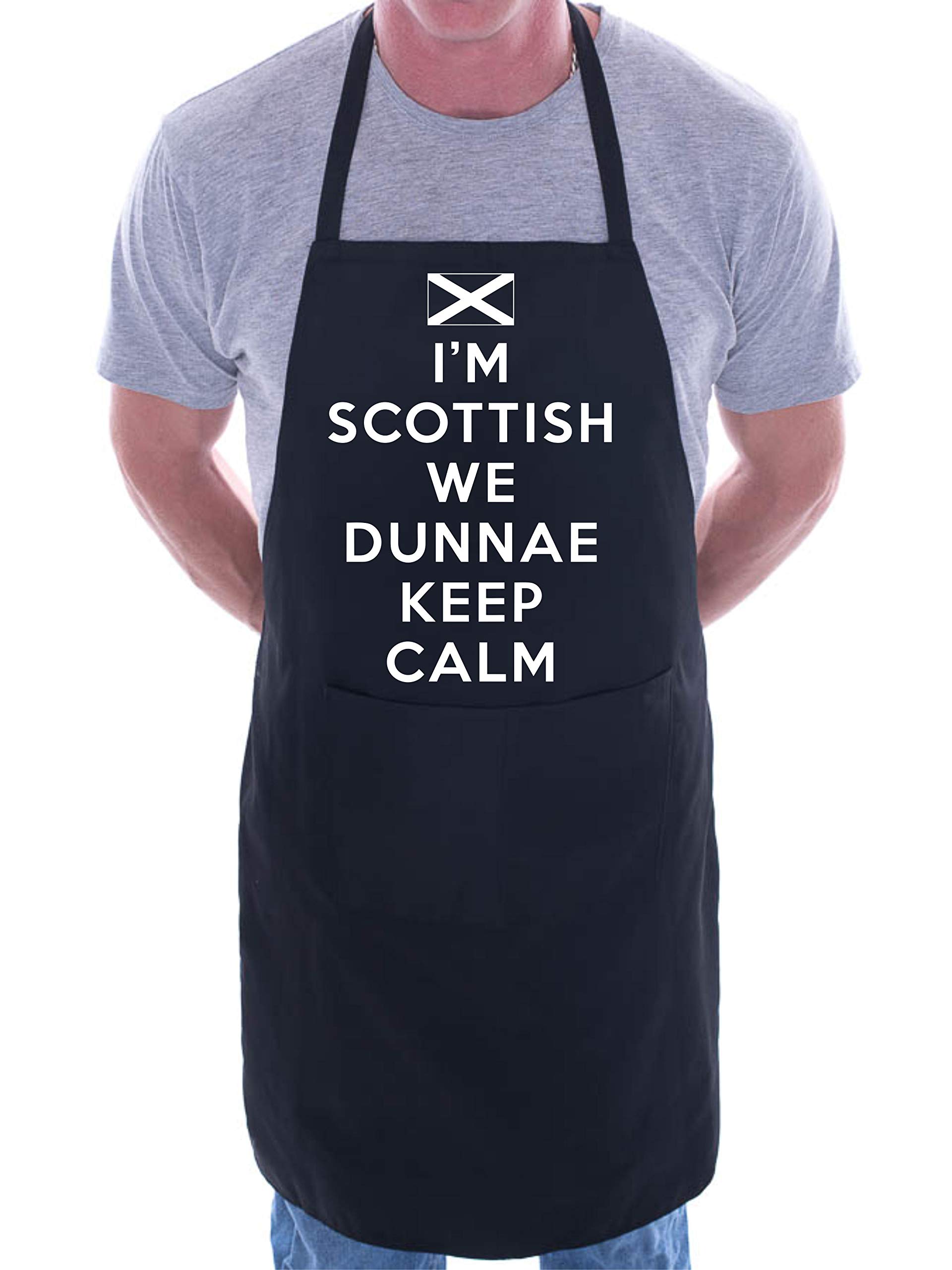 Print4u Men's Black I'm Scottish We Don't Keep Calm Bbq Cooking Apron