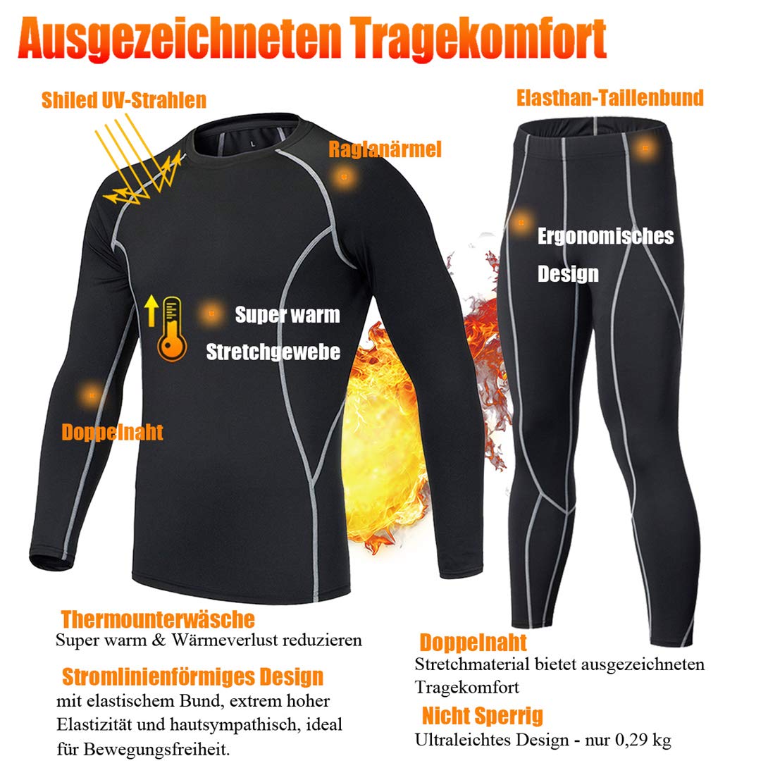 TBoonor Biancheria Intima Termica per Bambini Set di Biancheria Intima da Sci Bambini Funzionale Camicia Termico Pantaloni per Running Sport Invernali Bambini Intimo Termico Set