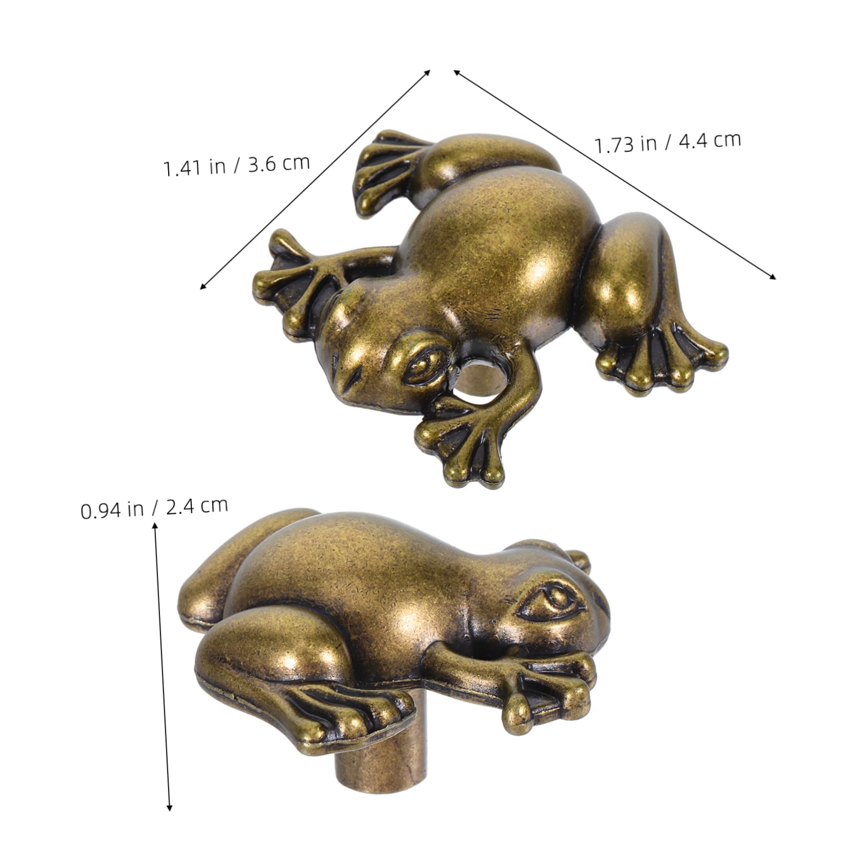 Homoyoyo Cute Frog Cabinet Knobs, Antique Bronze Animal Drawer Pulls, Whimsical Metal Furniture Handles for Nursery Kids Room - Image 2
