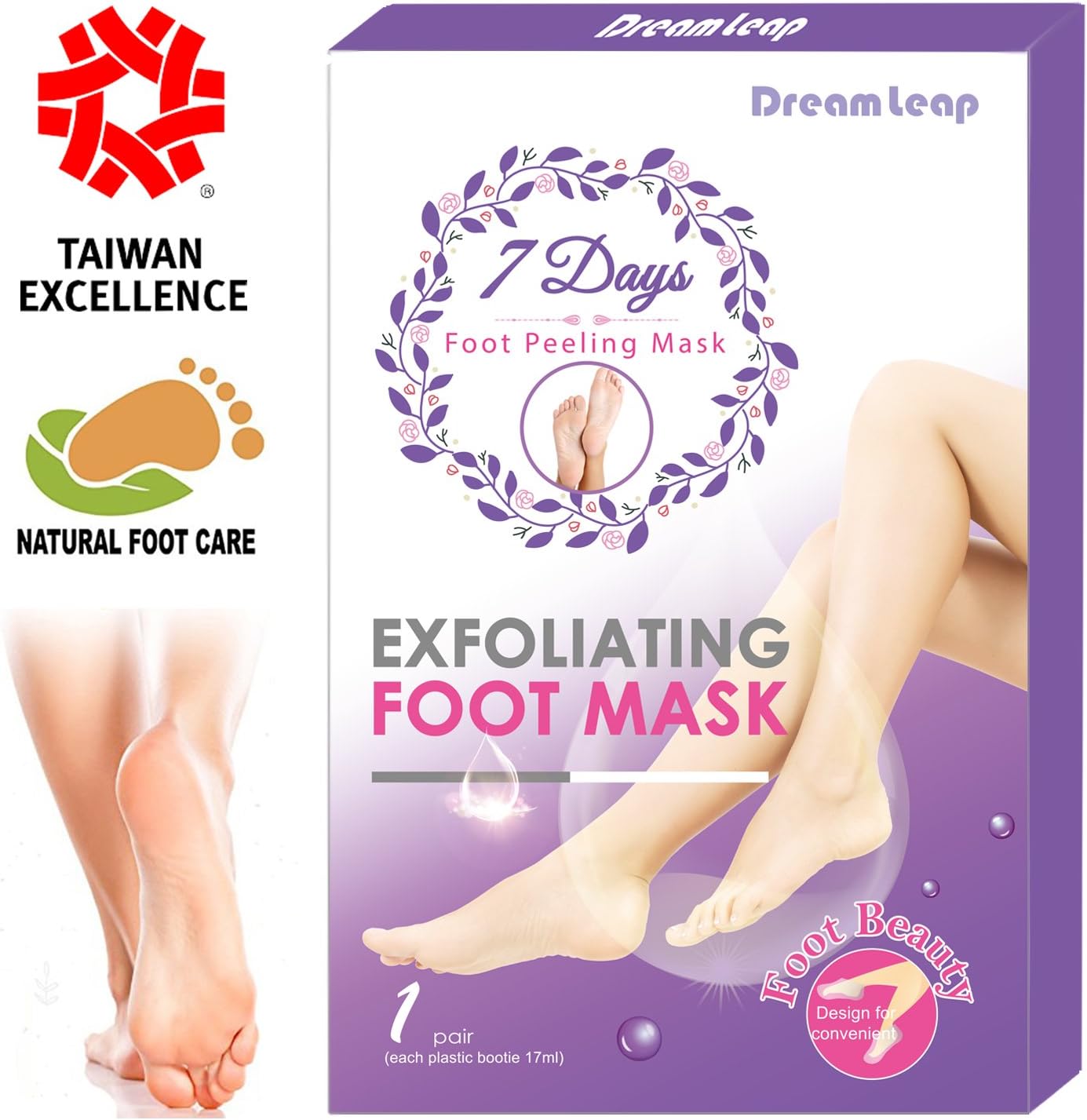 Exfoliating Peel Foot Mask - Callus Removal Foot Mask Pack - 7 Days Get Soft Foot - Natural Foot Mask - Deep Exfoliation for Feet - Foot Peeling off for Dry and Dead Skin (1 Pair)