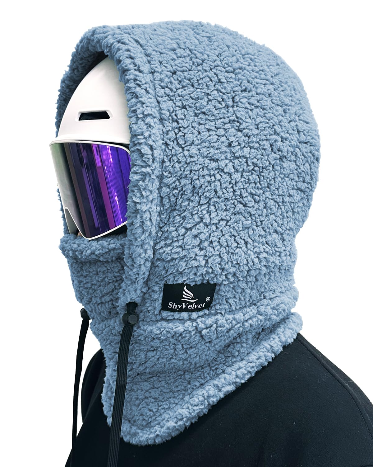 Shy Velvet Sherpa Hood Ski Mask Wind-Resistant Balaclava Winter Fleece Ski Mask for Men and Women
