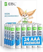 EBL AAA Batteries 24 Pack - 1.5V Alkaline Triple A, Long-Lasting Power, Leak-Proof, 10-Year Shelf Life Non-Rechargeable
