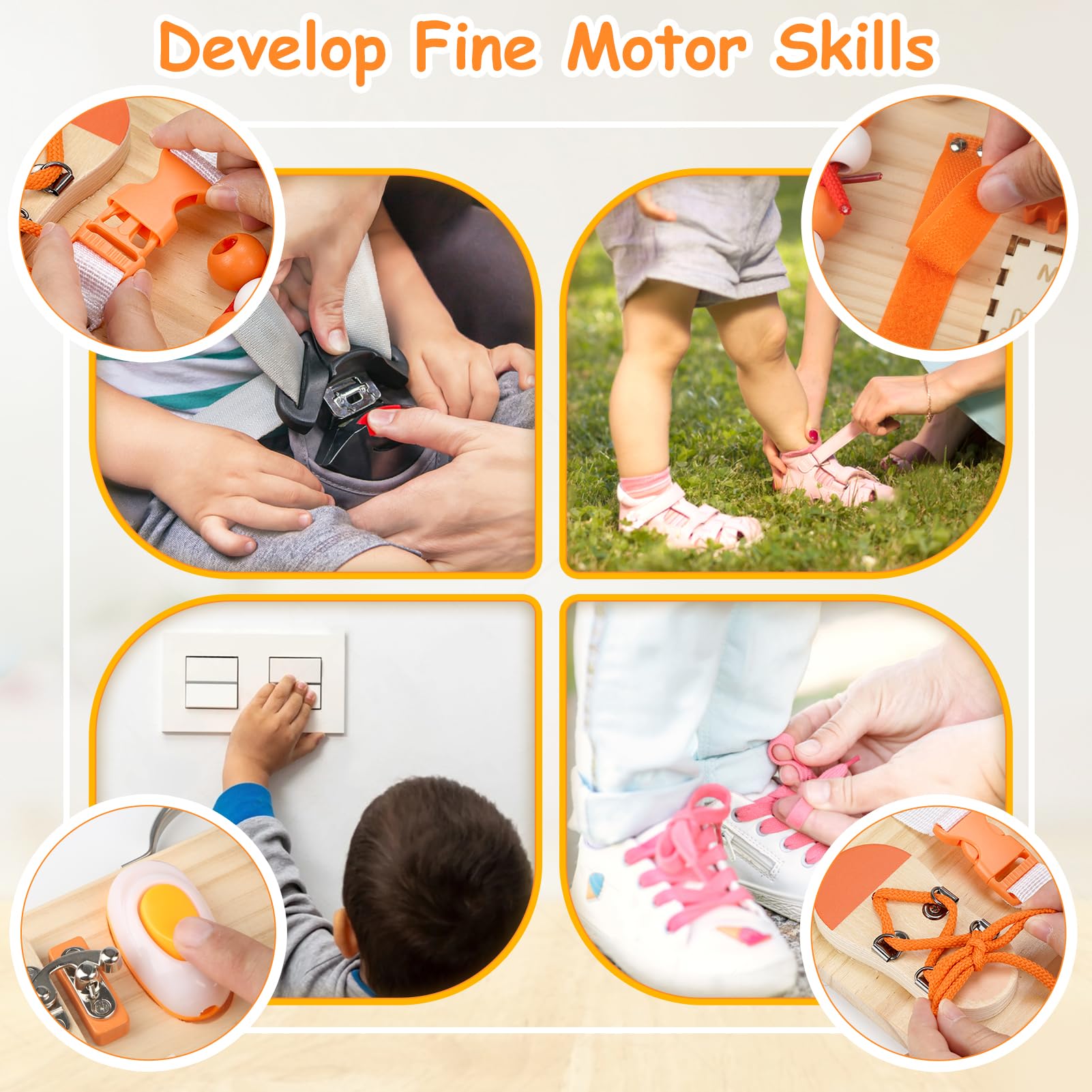 Joyreal Motorikbrett Activity Board Montessori Spielzeug Busy Board Montessori Brett Motorikspielzeug Sensorik Spielzeug