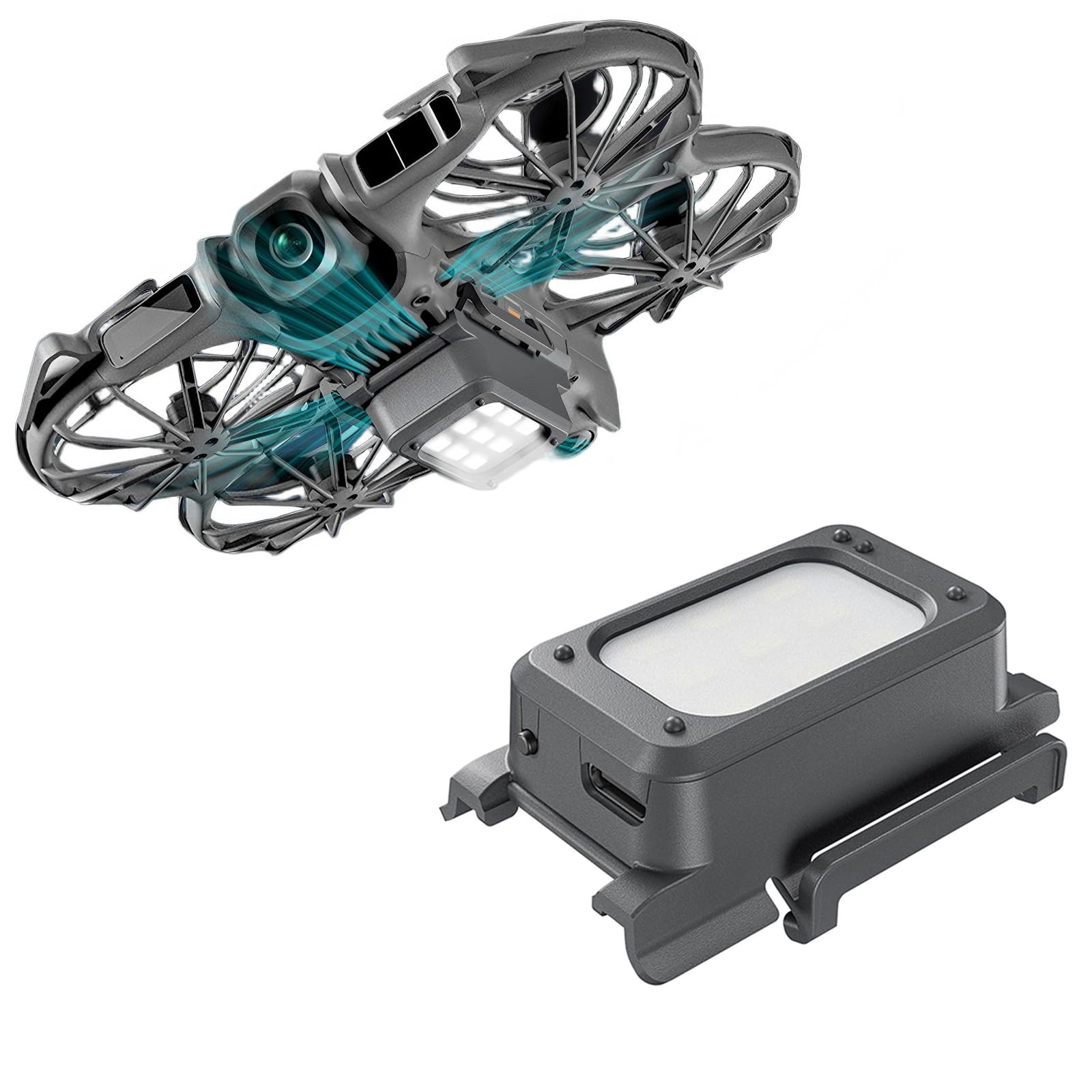 Night Flight Light LED Landing Gear for DJI NEO 2, Rechargeable LED Searchlight Fixed Spotlight 2-in-1 Kit Landing Gear Glowing Tripod Compatible with DJI NEO 2 Drone Accessories