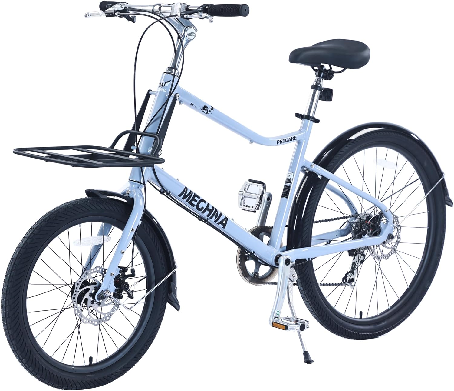 MEGHNA 26 inch Cruiser Bike with Cargo Aluminium Alloy Frame Big Rear Wheel and Small Front Wheel 7 Speed Hybrid Comfort Bike Practical Commuting Bike for Women Men Senior