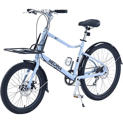 26" 7-Speed Aluminum Cargo Bike with Front Rack – 17.5" Frame, 20" Front & 26" Rear Wheel, Dual Disc Brakes, Kenda Tires for Commuting, Shopping, and Leisure Riding