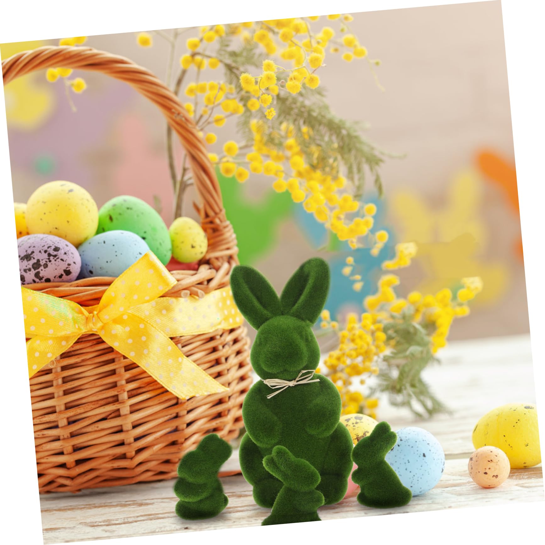 Ciieeo 3 Ensembles Décorations De Lapin De Pâques Lapin Vert Beige Verdure Lapin De Gazon Rabbit Toys Décoration Pâques Décor De Lapin Floqué Lapins De Pâques en Mousse Green 4 Pièces * 3