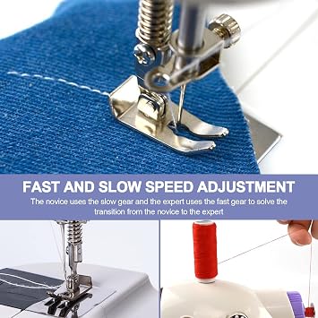 Electronic Sewing Machine, Mini Machine Double Thread 2-Speed With Pedal For Clothing, Curtains, Handicrafts