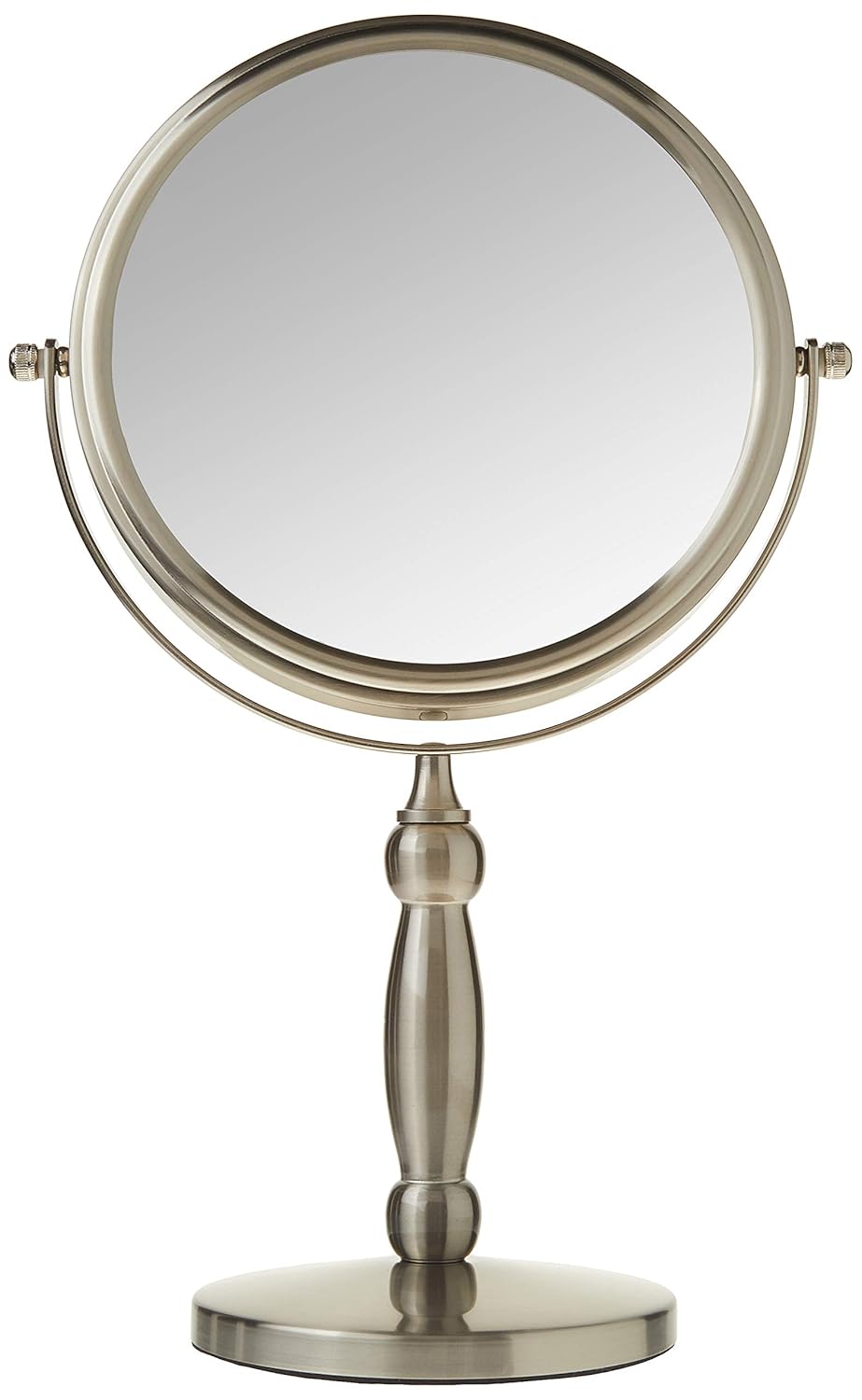 Front view of the Floxite Dual sided 1x and 15x Vanity Mirror, showing the 15x magnification side.