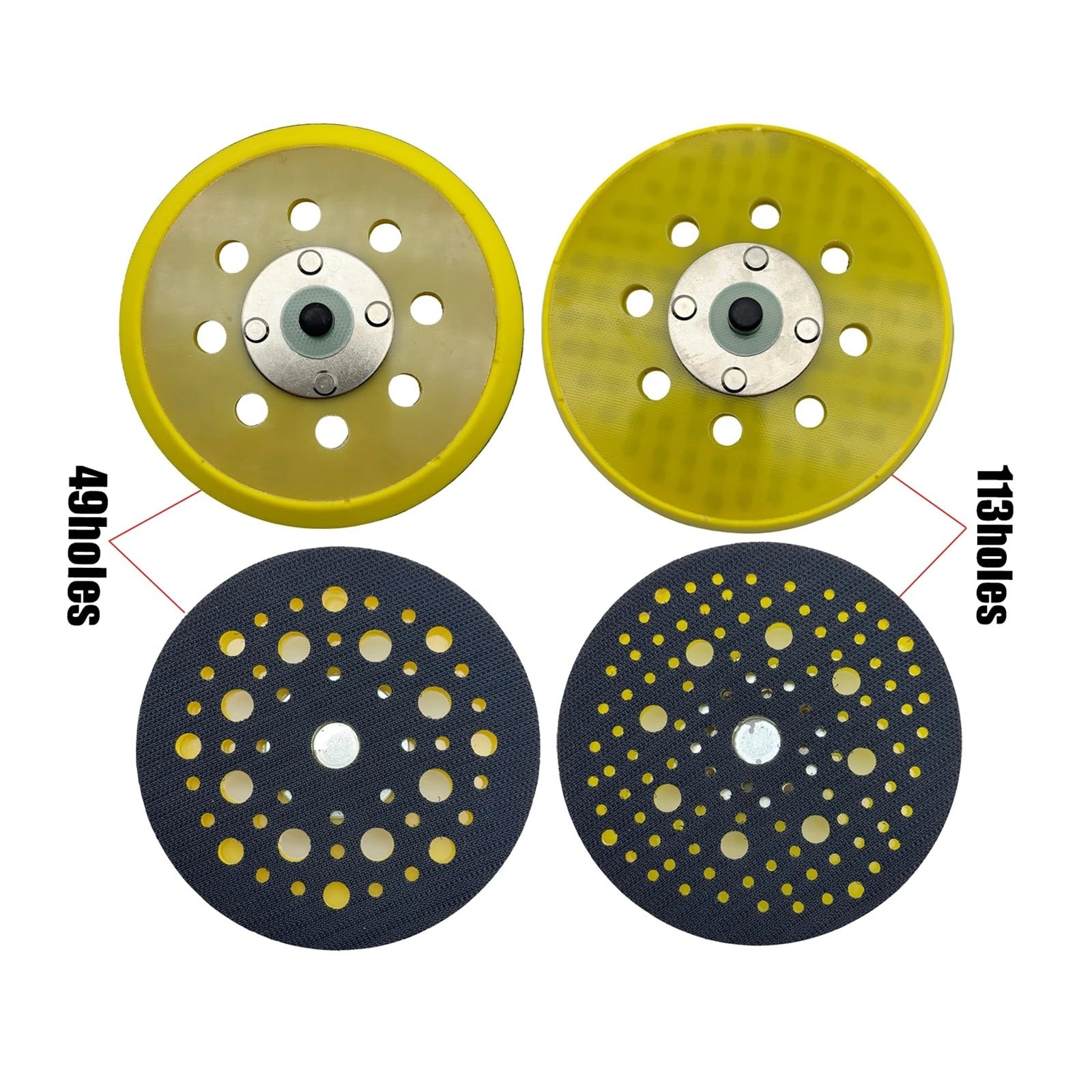 5 cali 125mm 49/113 otworów szlifierka podkładka haczyk i pętelka podkładki szlifierskie z gwintem 5/16 "-24 dysk bezpyłowy(5Inch-113holes)