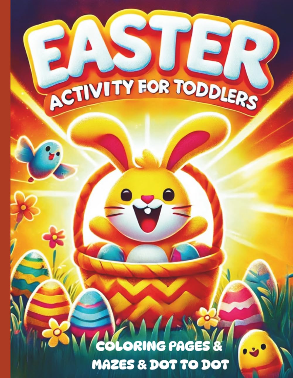 Easter Activity For Toddlers: 40 Cute and Easy Easter Designs with Bunnies, Chicks, Eggs and Baskets | Fun & Simple Coloring Pages / Mazes/ Dot to Dot for Toddlers and Preschoolers
