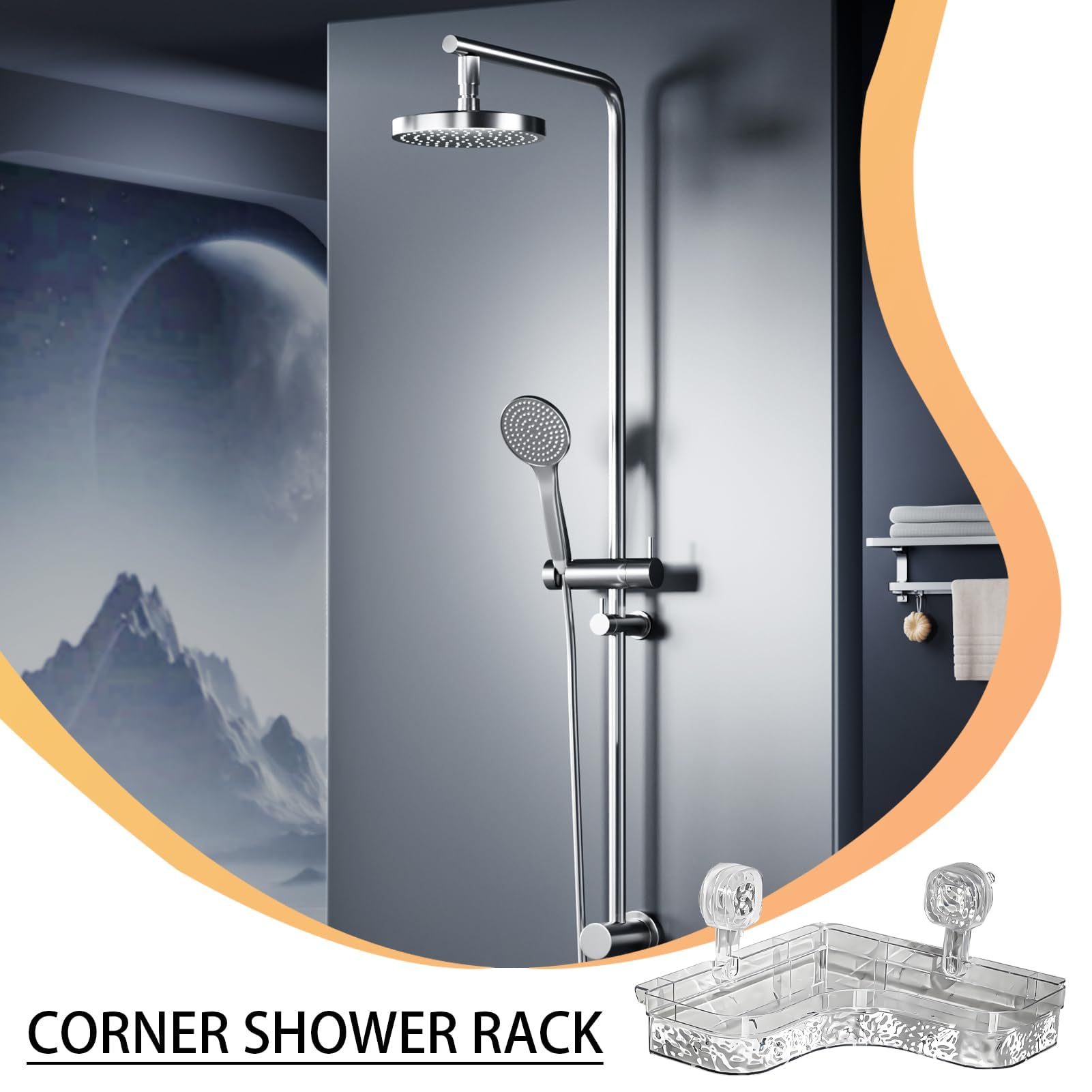 Modernos estantes esquineros de almacenamiento de ducha inoxidables, montaje en pared, ahorro de espacio, para champú, acondicionador, baño, cocina, sala de estar, bañera, inodoro